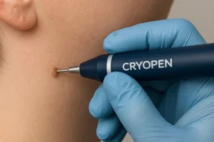 Person receiving skin tag removal Hanwell